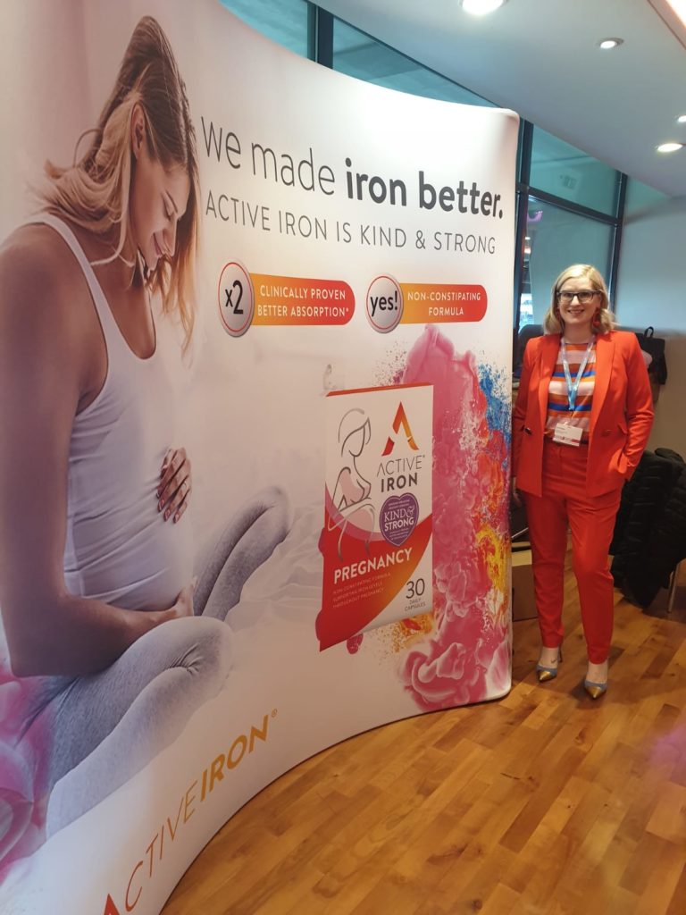Avril Flynn at the Active Iron Stand at the Inaugural Maternity and Midwifery Festival, Croke Park Dublin , February 2020 